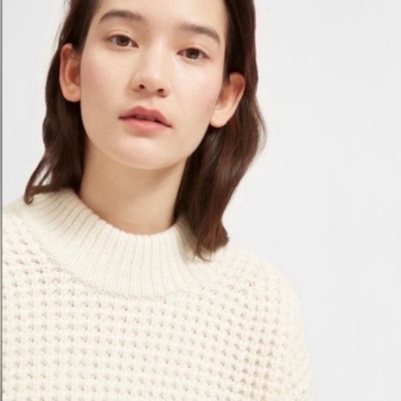 Everlane Cream Chunky Knit Sweater Wool Cashmere XS - Picture 2 of 9